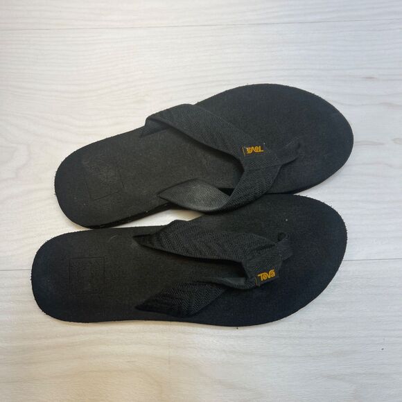 WOMENS SIZE 6 BLACK TEVA MUSH II FLIP FLOPS SANDALS 4198 - Picture 7 of 10